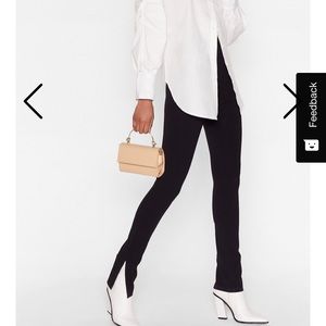 Black pants with slit